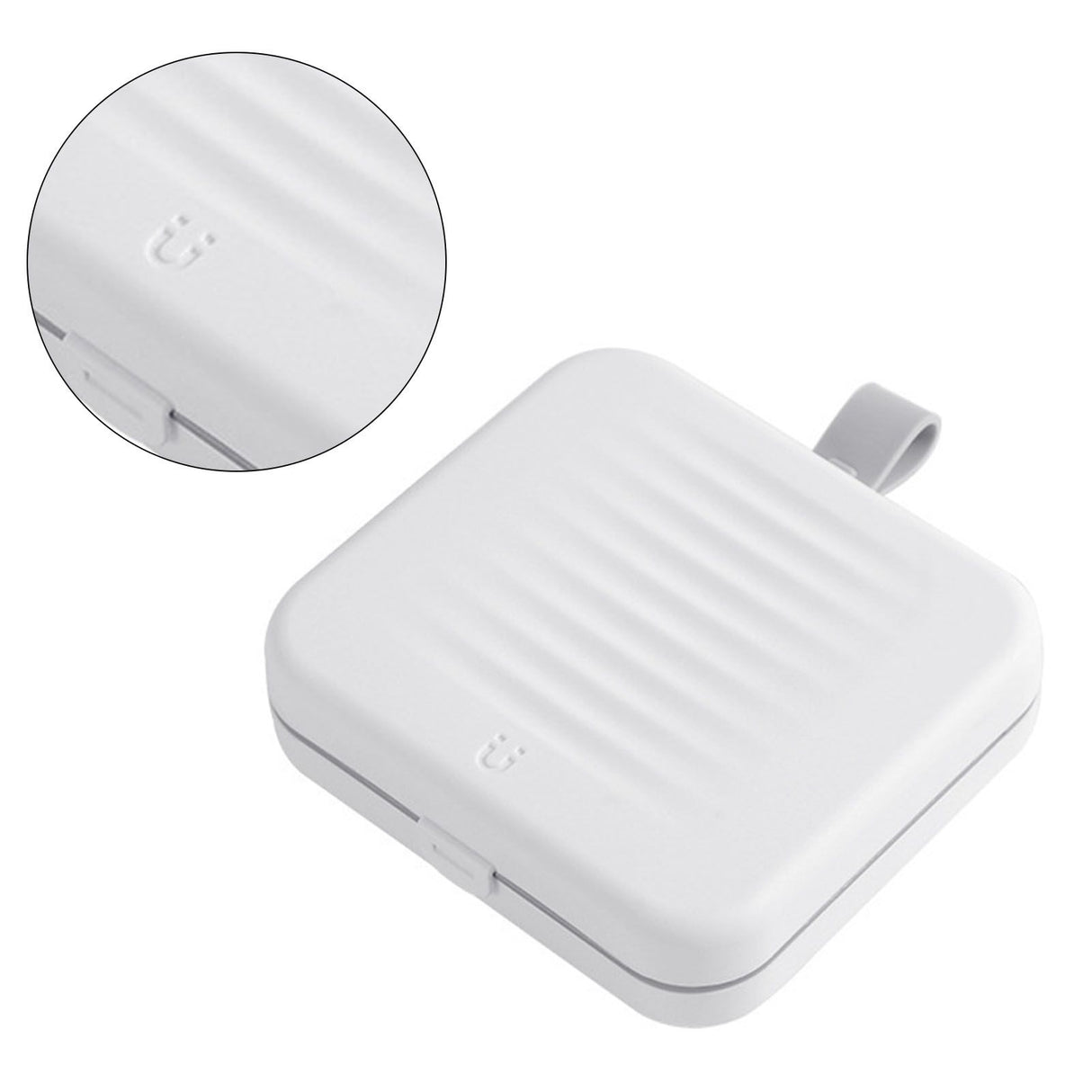 Magnetic Suction Sewing Box Portable Small Double Layer Magnetic Sewing Box Kit for Home Dormitory Travel White