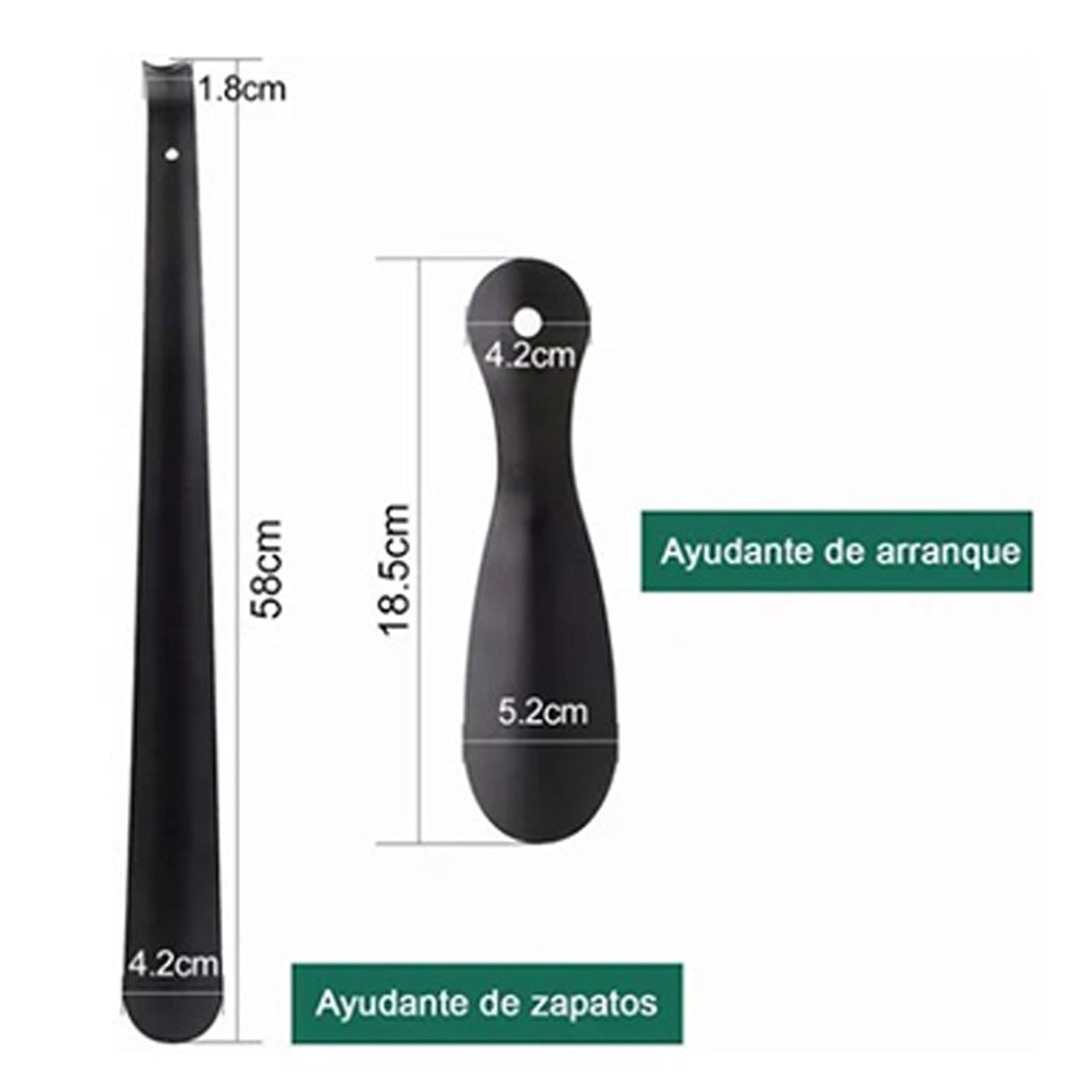 2 PCS Straight Handle Shoe Horn Anti Bending Stainless Steel Shoehorn for Seniors Pregnant Women