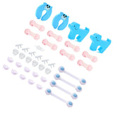 39pcs Child Proof Safety Locks Self Adhesive Baby Proofing Cabinet Locks Corner Protectors Outlets Covers for US Plug