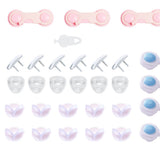 39pcs Child Proof Safety Locks Self Adhesive Baby Proofing Cabinet Locks Corner Protectors Outlets Covers for US Plug