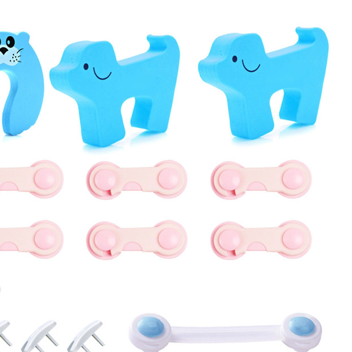 39pcs Child Proof Safety Locks Self Adhesive Baby Proofing Cabinet Locks Corner Protectors Outlets Covers for US Plug