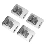 4Pcs Silver Mop Broom Holder with Hook Wall Mounted 304 Stainless Steel Mop Clip Holder - Front View