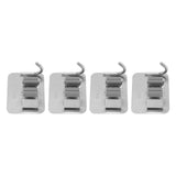 4Pcs Silver Mop Broom Holder with Hook Wall Mounted 304 Stainless Steel Mop Clip Holder - Rear View