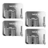 4Pcs Silver Mop Broom Holder with Hook Wall Mounted 304 Stainless Steel Mop Clip Holder - Extra Image