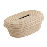 Tissue Box Cover Handmade Cotton Rope Napkin Tissue Holder Decorative Household Desktop Tissue Storage Box Khaki