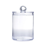 4Pcs Storage Jar Clear Round PS Plastic Bathroom Canister Set for Qtips Cotton Swabs Balls Cosmetic Pads