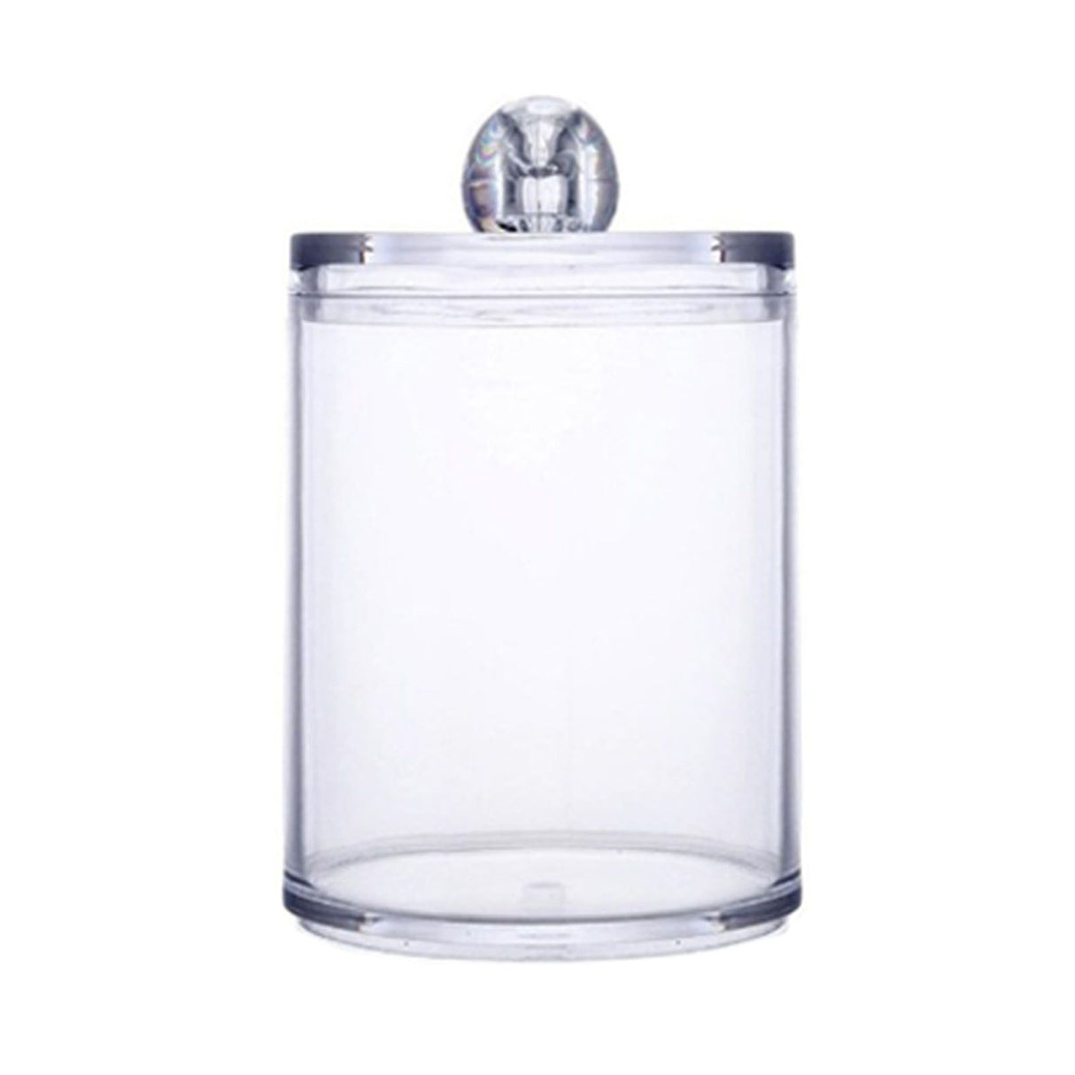 4Pcs Storage Jar Clear Round PS Plastic Bathroom Canister Set for Qtips Cotton Swabs Balls Cosmetic Pads