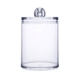 4Pcs Storage Jar Clear Round PS Plastic Bathroom Canister Set for Qtips Cotton Swabs Balls Cosmetic Pads