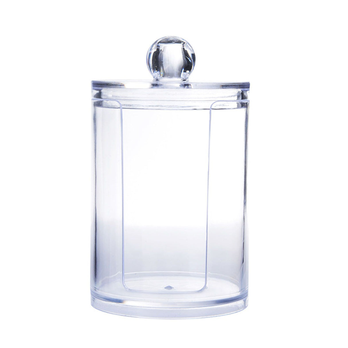 4Pcs Storage Jar Clear Round PS Plastic Bathroom Canister Set for Qtips Cotton Swabs Balls Cosmetic Pads