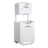Collapsible Laundry Basket Portable Foldable Laundry Hamper Clothes Storage Organizer Basket for Home Hotel Rose Gold Combination