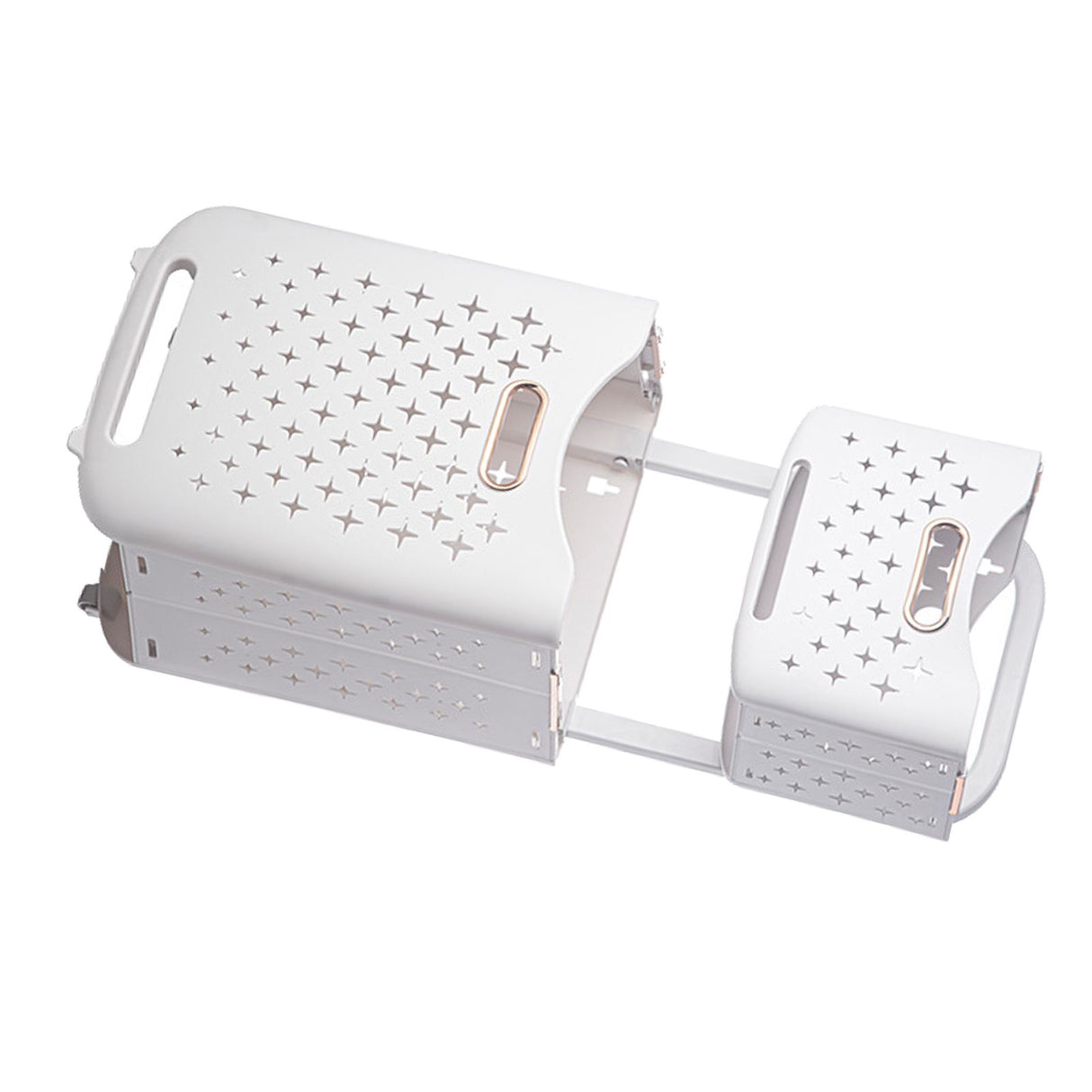 Collapsible Laundry Basket Portable Foldable Laundry Hamper Clothes Storage Organizer Basket for Home Hotel Rose Gold Combination