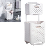 Collapsible Laundry Basket Portable Foldable Laundry Hamper Clothes Storage Organizer Basket for Home Hotel Rose Gold Combination