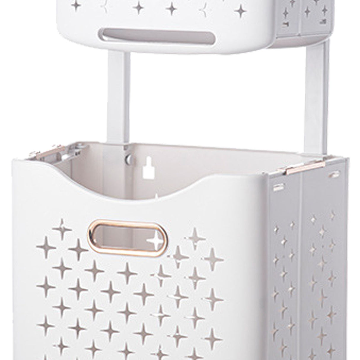 Collapsible Laundry Basket Portable Foldable Laundry Hamper Clothes Storage Organizer Basket for Home Hotel Rose Gold Combination