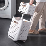 Collapsible Laundry Basket Portable Foldable Laundry Hamper Clothes Storage Organizer Basket for Home Hotel Rose Gold Combination