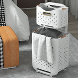 Collapsible Laundry Basket Portable Foldable Laundry Hamper Clothes Storage Organizer Basket for Home Hotel Rose Gold Combination - Extra Image