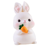 Kids Piggy Bank Cute Cartoon Money Coin Bank Anti Fall Vinyl Resin Money Bank for Boys Girls Bunny - Top-Down View