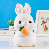Kids Piggy Bank Cute Cartoon Money Coin Bank Anti Fall Vinyl Resin Money Bank for Boys Girls Bunny - 45-Degree Angle