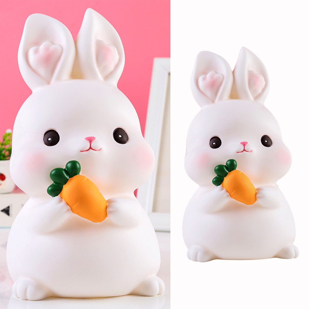 Kids Piggy Bank Cute Cartoon Money Coin Bank Anti Fall Vinyl Resin Money Bank for Boys Girls Bunny