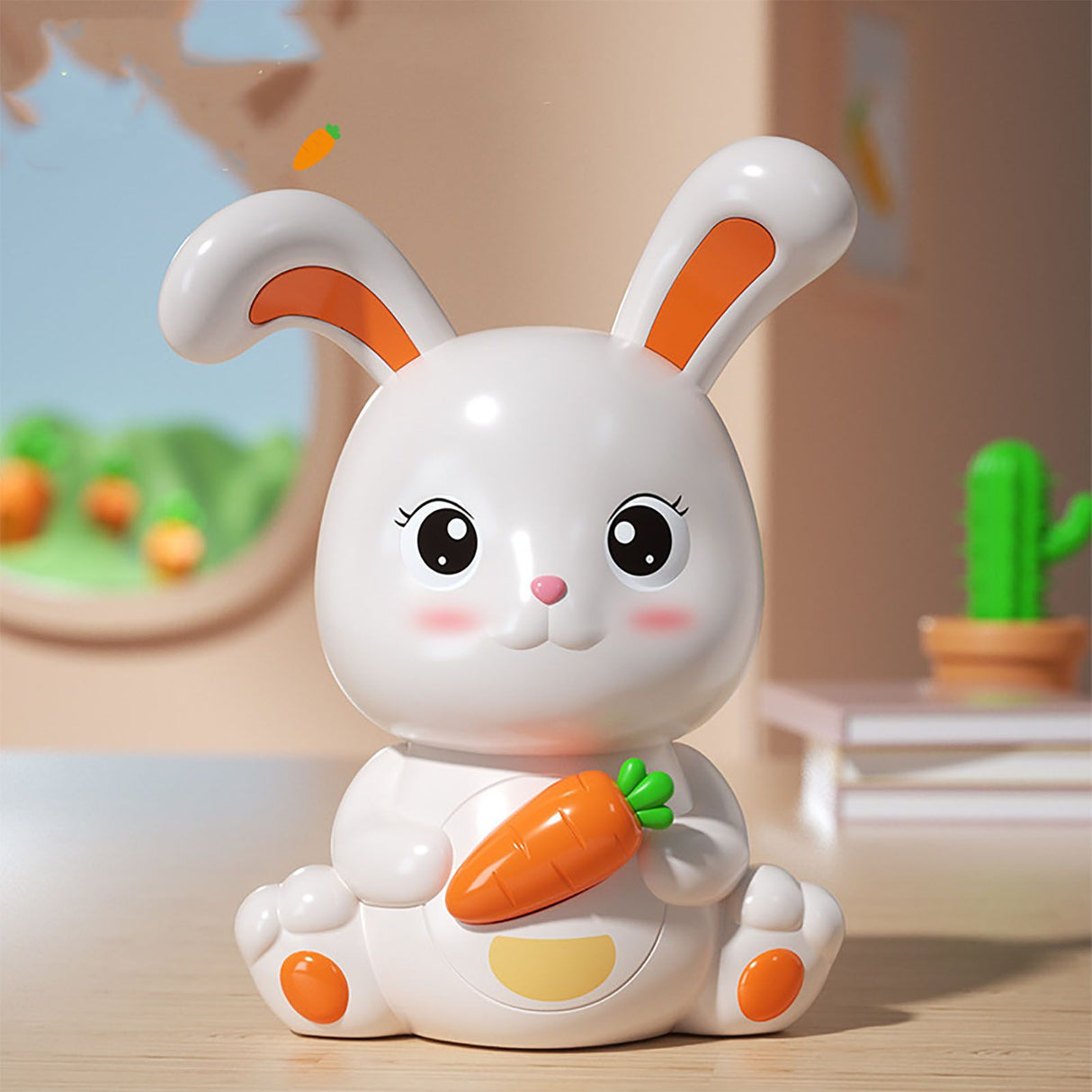Piggy Bank Plastic Cute Rabbit Shape Fall Prevention Large Capacity Bunny Money Box for Children Gift