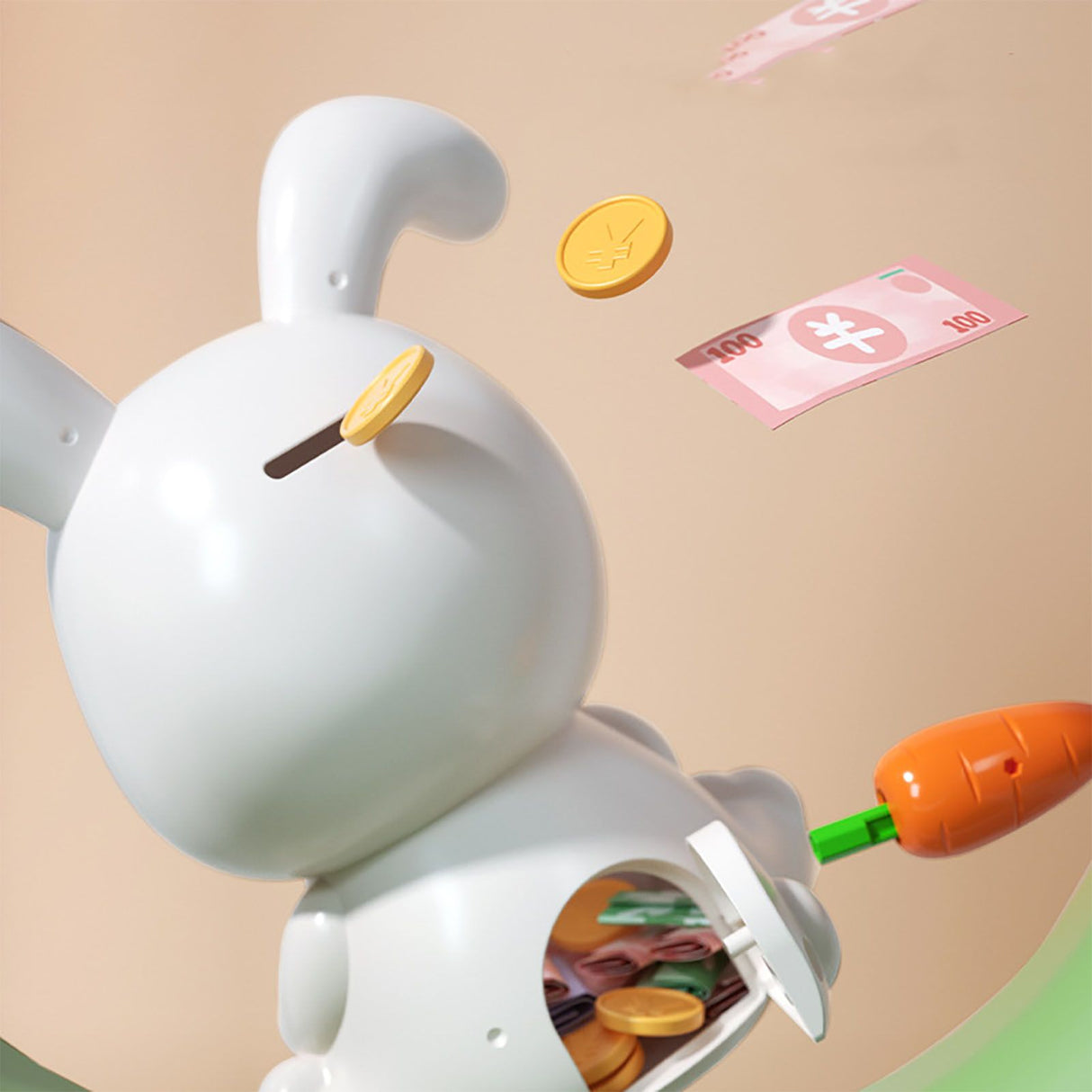 Piggy Bank Plastic Cute Rabbit Shape Fall Prevention Large Capacity Bunny Money Box for Children Gift