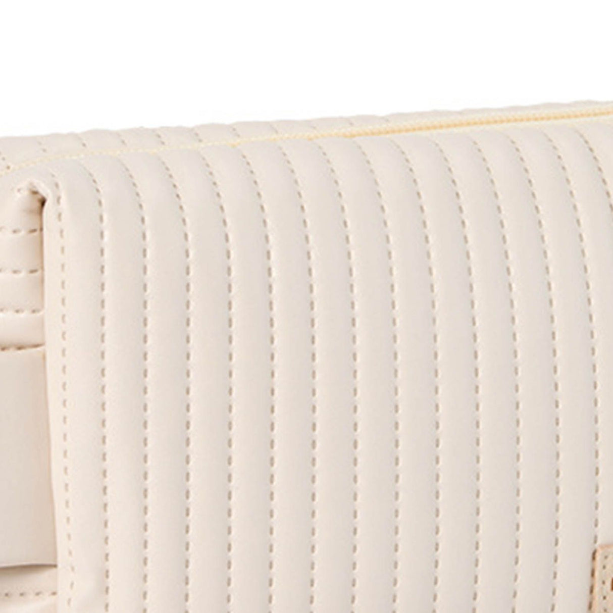 Makeup Cosmetic Bags with Handle Zipper Large Capacity Soft PU Leather Portable Travel Toiletry Bag Beige