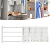 Wardrobe Partition Board Storage Extendable Rod Space Saving Layered Partition Board for Cabinet 18.9-31.5in