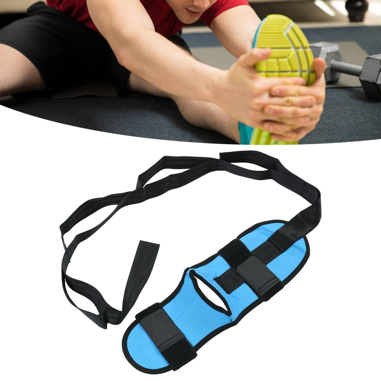 Leg Stretching Strap Muscle Relaxing High Elasticity Improve Flexibility Rehabilitation Foot Stretch Strap Blue