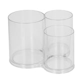 Clear Round Plastic Makeup Container Transparent Cylinder Makeup Brush Holder Organizer - Top-Down View