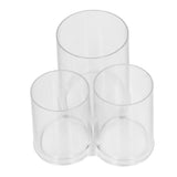 Clear Round Plastic Makeup Container Transparent Cylinder Makeup Brush Holder Organizer - Rear View
