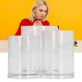 Clear Round Plastic Makeup Container Transparent Cylinder Makeup Brush Holder Organizer - Extra Image