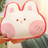 Animal Shape Pillow Stuffed Cushion Toy Flannel Plush Animal Soft Pillow for Kids Christmas Gift Watermelon Red Rabbit 40x30cm - Extra Image