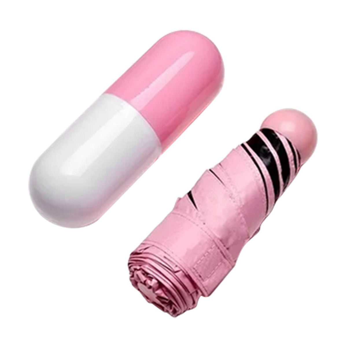 Pocket Umbrella Mini Compact Foldable Umbrella Pink for Sunny and Rainny Days 6 Umbrella Ribs
