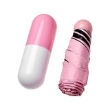 Pocket Umbrella Mini Compact Foldable Umbrella Pink for Sunny and Rainny Days 6 Umbrella Ribs
