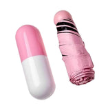 Pocket Umbrella Mini Compact Foldable Umbrella Pink for Sunny and Rainny Days 6 Umbrella Ribs