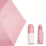 Pocket Umbrella Mini Compact Foldable Umbrella Pink for Sunny and Rainny Days 6 Umbrella Ribs