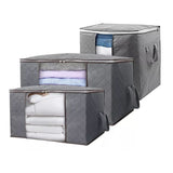 Clothes Storage Bag Large Capacity Foldable Clothing Moving Bag with Front Transparent Window - Front View