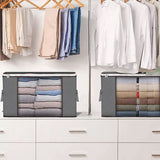 Clothes Storage Bag Large Capacity Foldable Clothing Moving Bag with Front Transparent Window - Extra Image