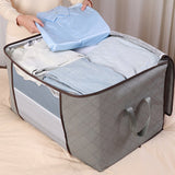Clothes Storage Bag Large Capacity Foldable Clothing Moving Bag with Front Transparent Window