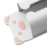 Wall Mounted Tissue Box Punching Free Cute Bear Pattern Plastic Tissue Dispenser for Home Bathroom White Bear Pink - Extra Image