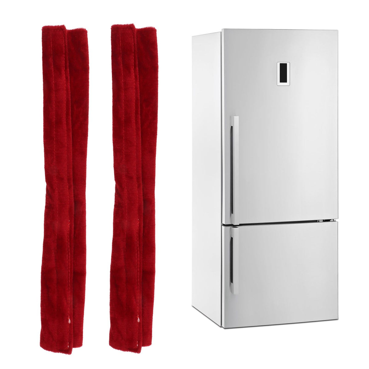 2pcs Refrigerator Door Handle Covers Soft Dustproof Refrigerator Handle Gloves for Kitchen Dining Claret