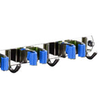 Punch Free Wall Mount Mop Broom Holder 4 Clips 5 Hooks Stainless Steel Mop Broom Holder Blue