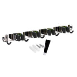 Punch Free Wall Mount Mop Broom Holder 4 Clips 5 Hooks Stainless Steel Mop Broom Holder Black