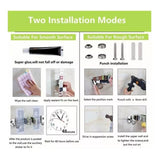 Punch Free Wall Mount Mop Broom Holder 4 Clips 5 Hooks Stainless Steel Mop Broom Holder Black