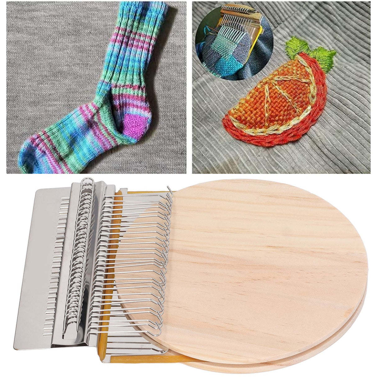 28 Pins Convenient Darning Loom Manual Darning Weaving Loom Tool for Socks Clothes