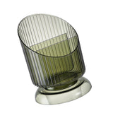Makeup Brush Holder Organizer Plastic Transparent Round Makeup Brush Storage Holder Cup for Pen Pencil Green Free Size - Side View