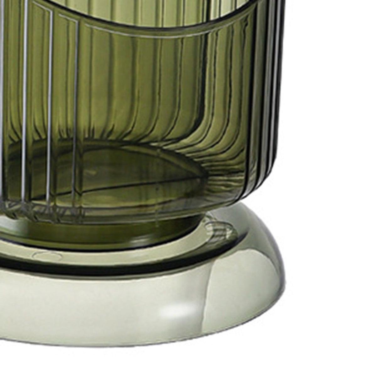 Makeup Brush Holder Organizer Plastic Transparent Round Makeup Brush Storage Holder Cup for Pen Pencil Green Free Size
