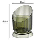 Makeup Brush Holder Organizer Plastic Transparent Round Makeup Brush Storage Holder Cup for Pen Pencil Green Free Size