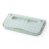 Wall Mounted Shoes Rack Adhesive Foldable Space Saving PP Door Shoe Hanger for Bathroom Blue Free Size