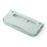 Wall Mounted Shoes Rack Adhesive Foldable Space Saving PP Door Shoe Hanger for Bathroom Blue Free Size - Side View