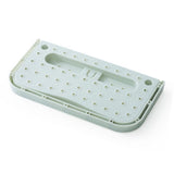 Wall Mounted Shoes Rack Adhesive Foldable Space Saving PP Door Shoe Hanger for Bathroom Blue Free Size - Rear View